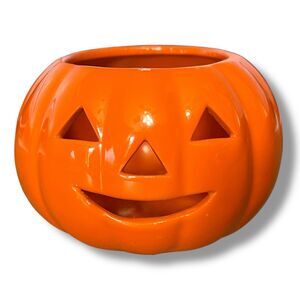 Gibson Greetings Jack-o-Lantern Ceramic Pumpkin Votive Holder Halloween Decor